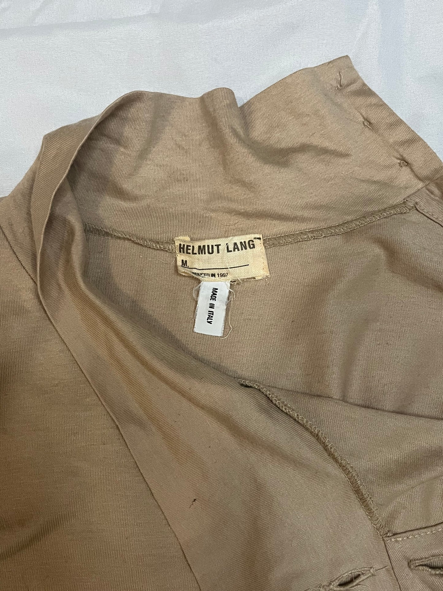 Helmut Lang AW97 Elbow Slit Button Neck Longsleeve