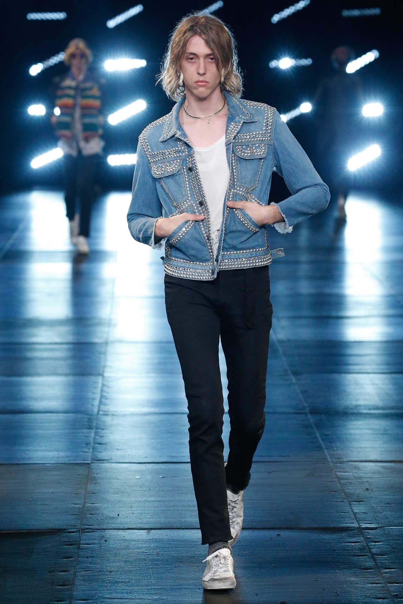 Saint Laurent Paris Studded Denim Jacket