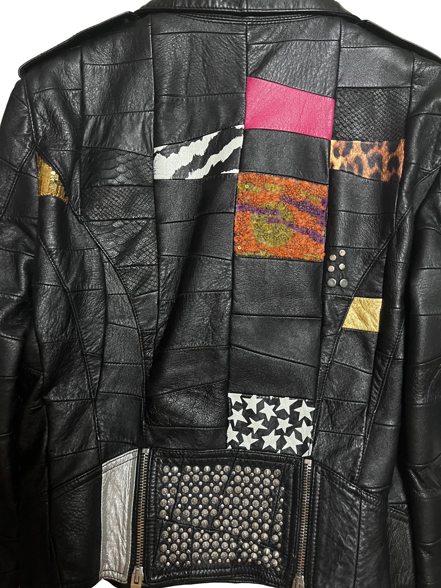 Saint Laurent Paris SS16 Patchwork Leather Jacket