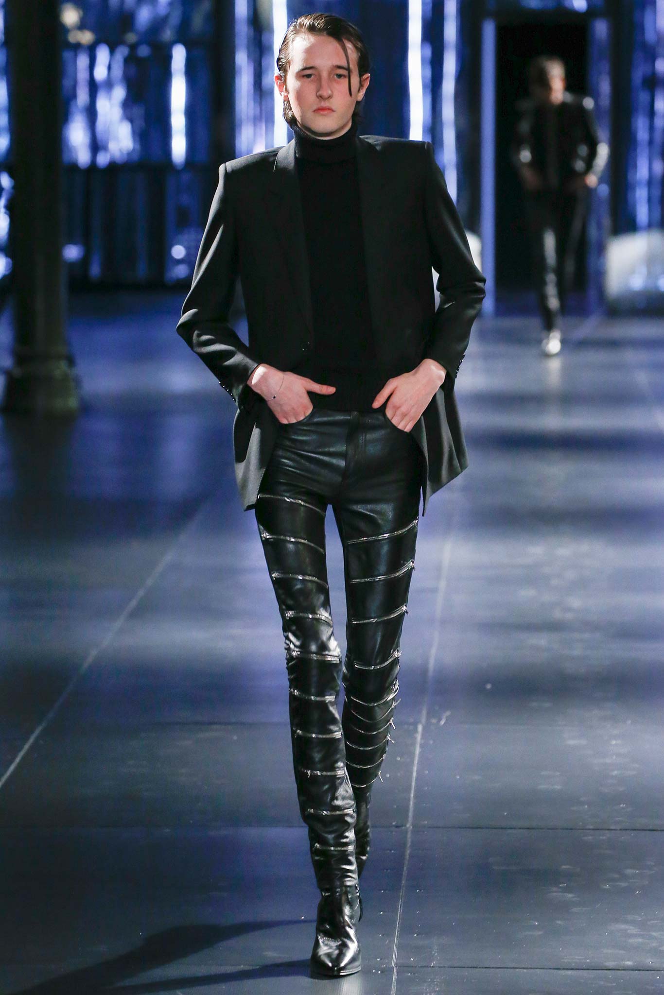 Saint Laurent Paris FW15 Multizip Lambskin Leather Pants