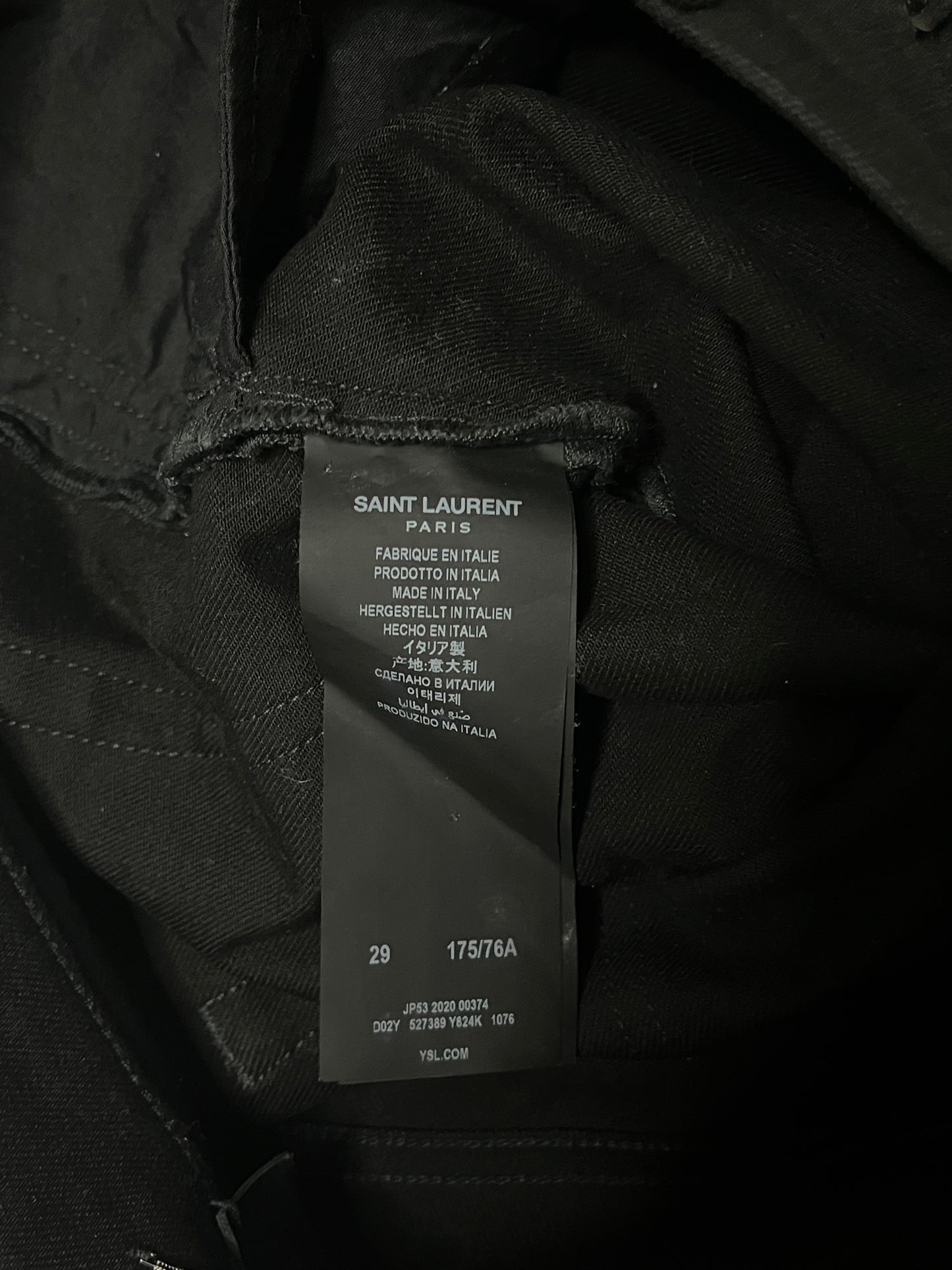 Saint Laurent SS20 Waxed D02 Denim
