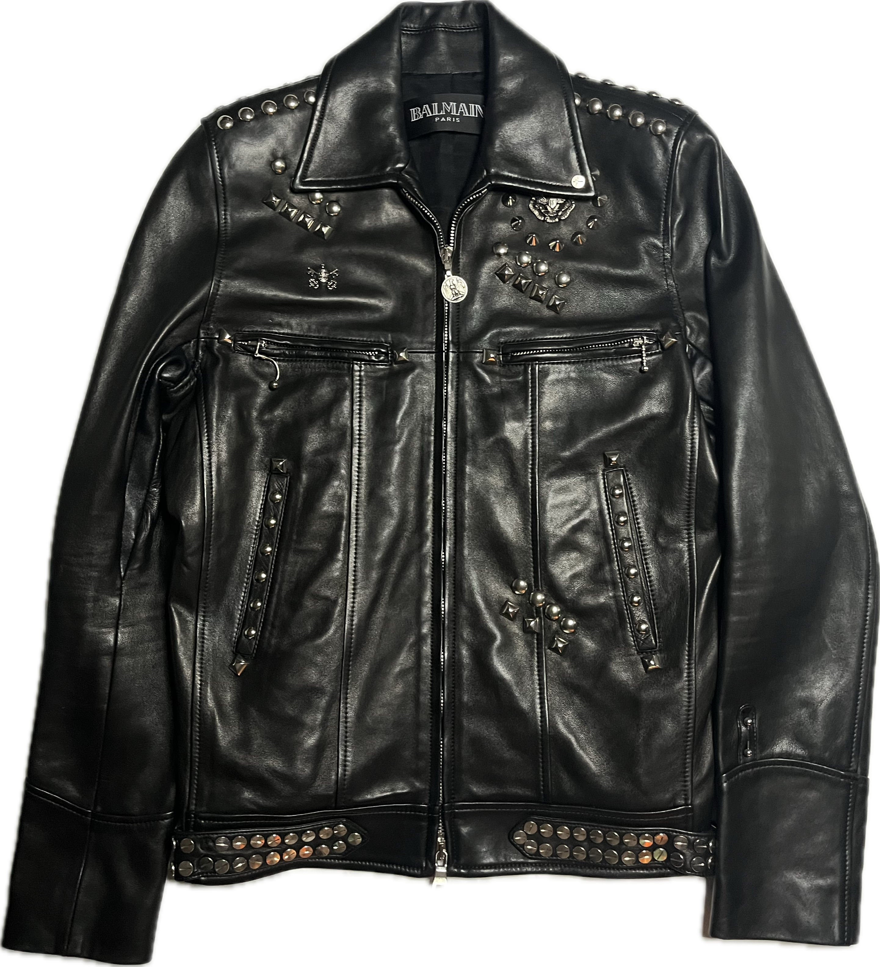 ジャケット・アウター BALMAIN 11SS Leather Riders Jacket Balmain SS11 Sid Vicious Studded Leather Jacket – Veldts Song