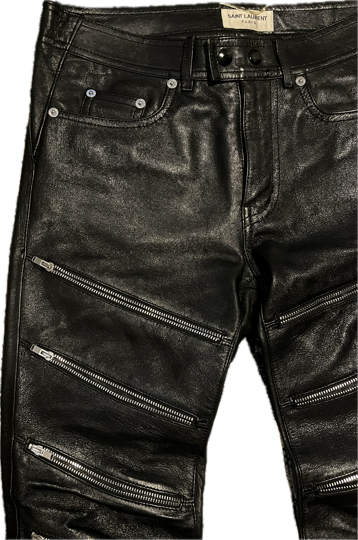 Saint Laurent Paris FW15 Leather Zipper Pants