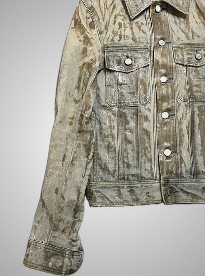 Dior Homme SS04 Strip Waxed Denim Jacket