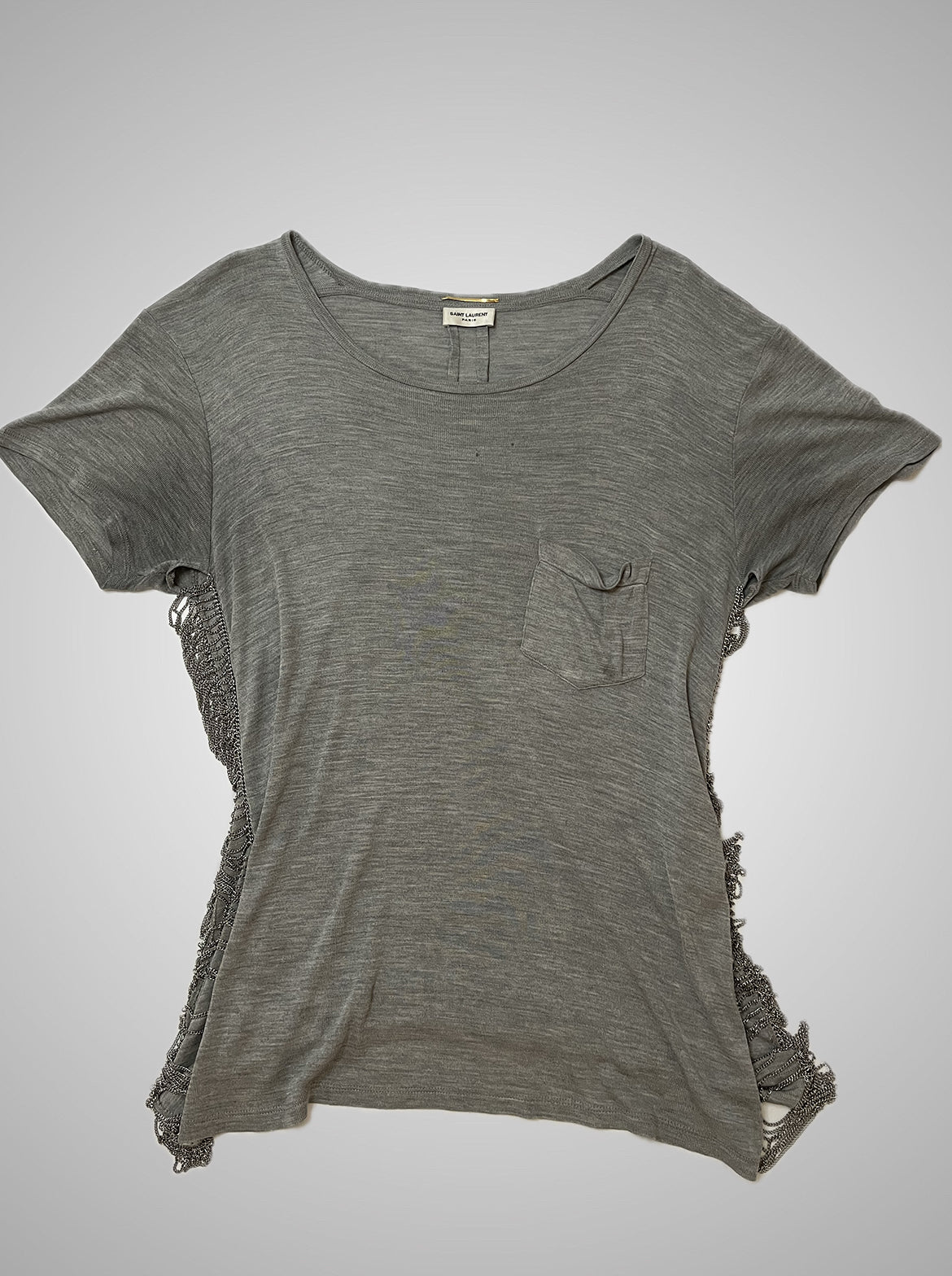 Saint Laurent SS14 Side Chain Silk Tee