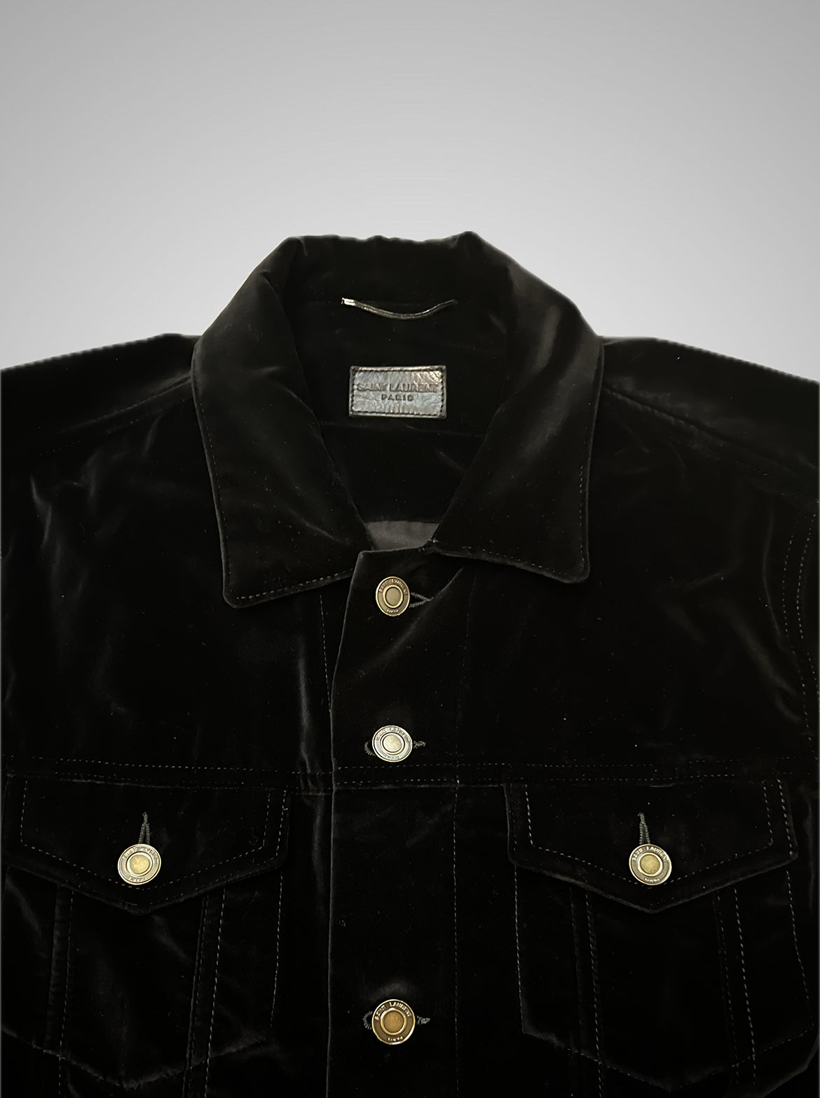 Saint Laurent Paris AW16 Velvet Music Note Jacket