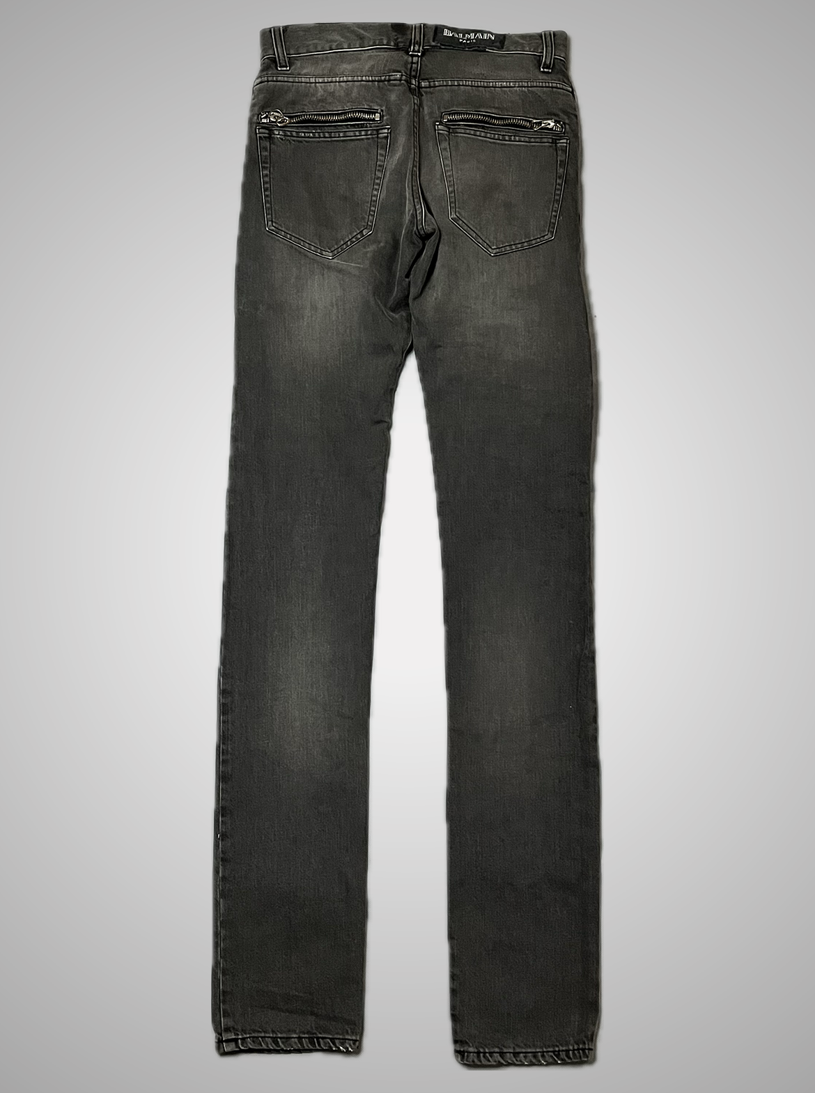 Balmain 8-Zip Moto Denim