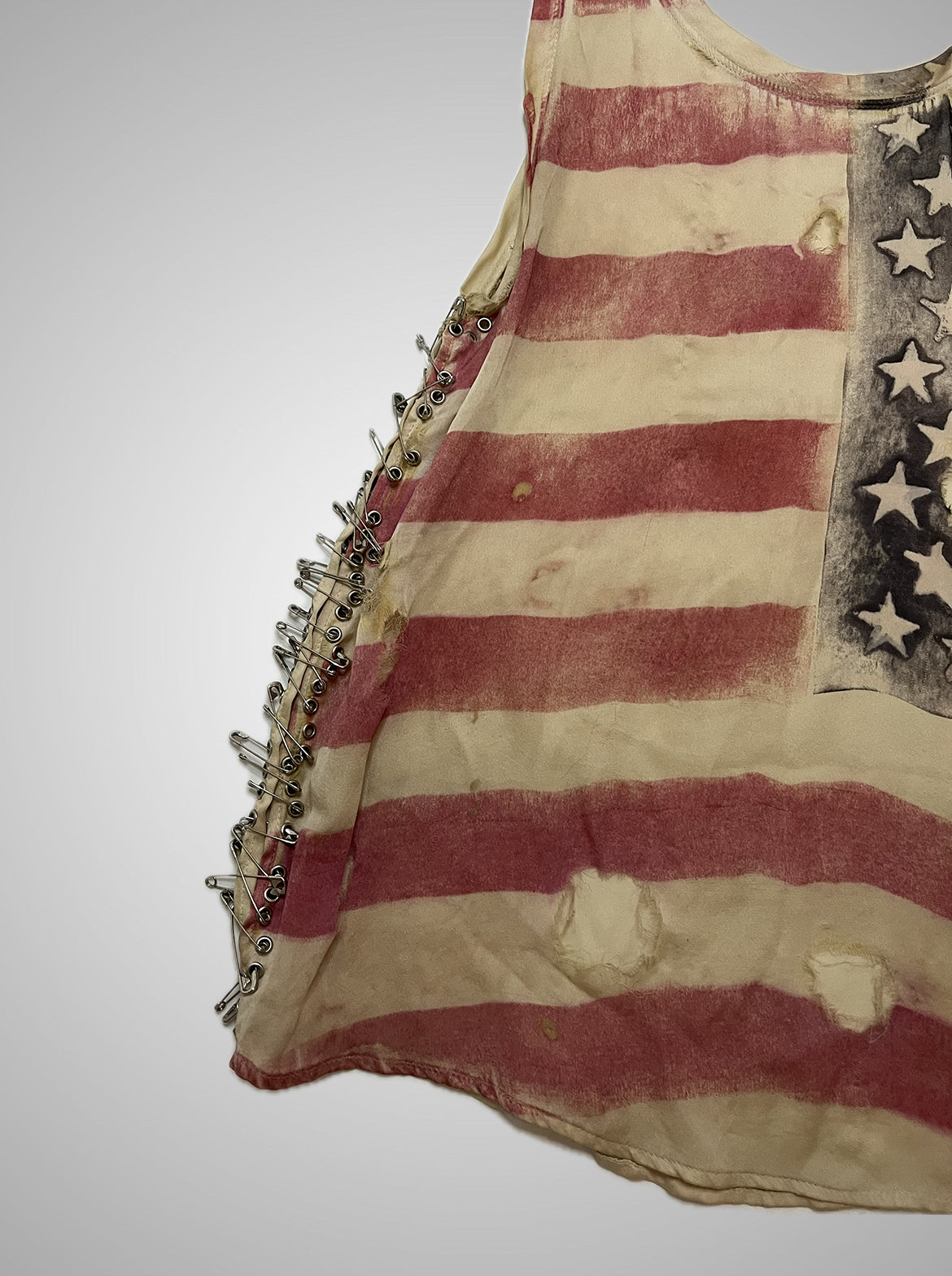 Balmain SS11 American Flag Silk Safety Pin Tank top