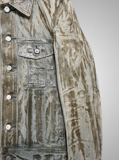 Dior Homme SS04 Strip Waxed Denim Jacket