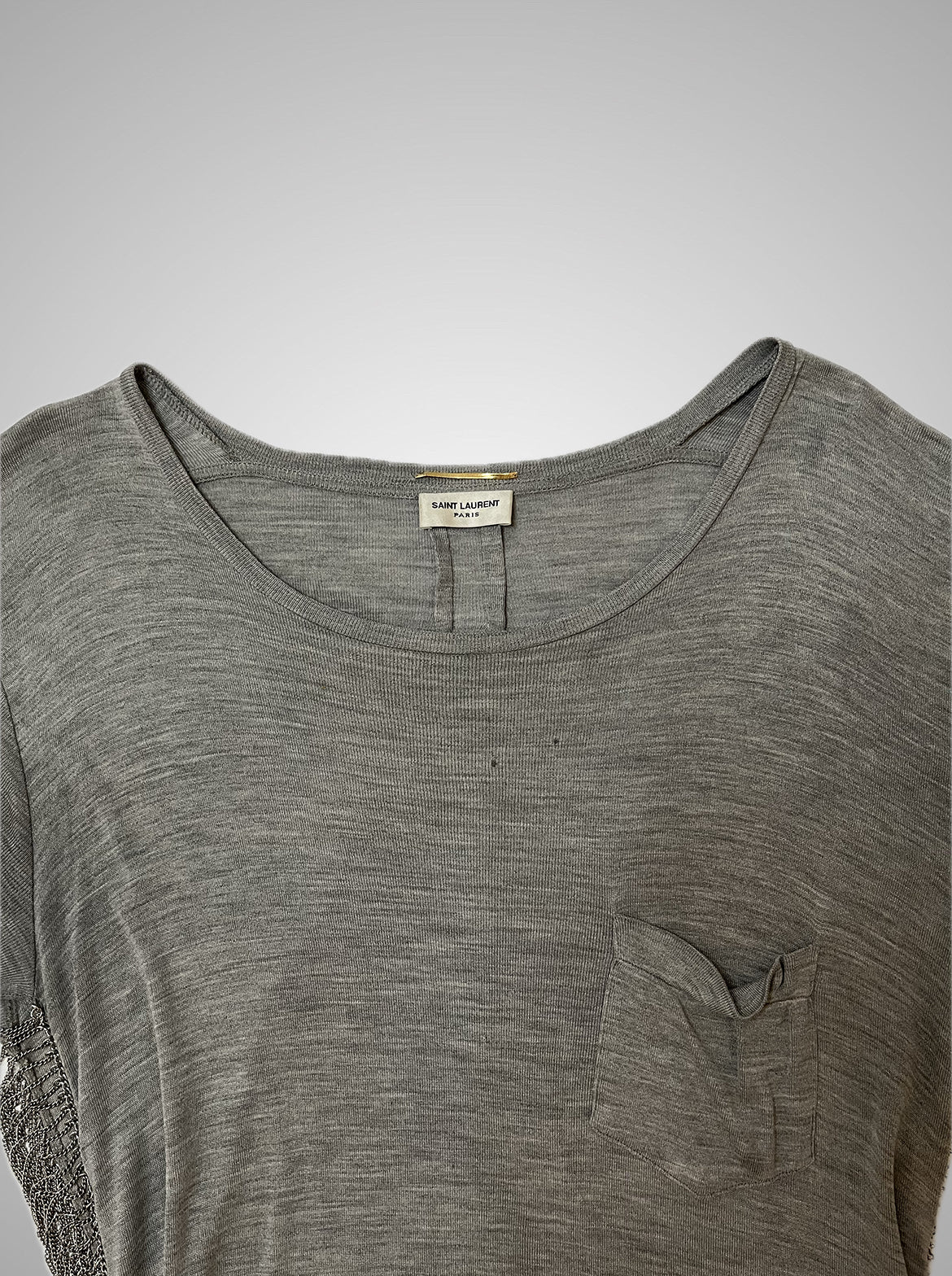 Saint Laurent SS14 Side Chain Silk Tee