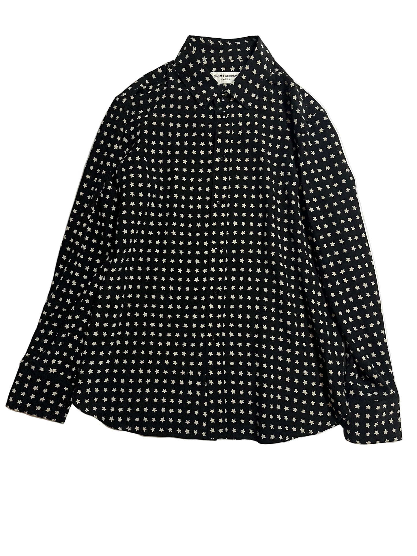Saint Laurent Paris SS19 Star Silk Shirt