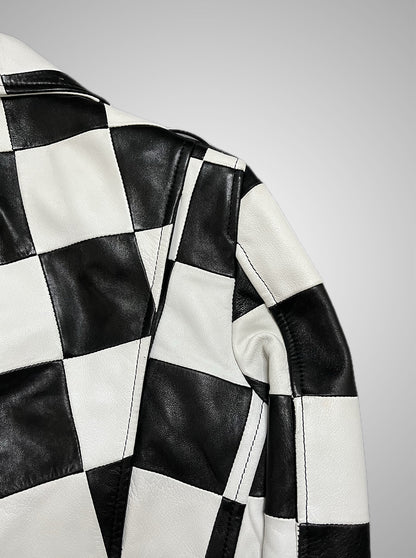 Saint Laurent Paris SS14 Checkerboard Multi-Zip Leather Jacket