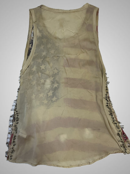 Balmain SS11 American Flag Silk Safety Pin Tank top