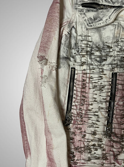 Balmain SS11 Safety Pin American Flag Denim Jacket