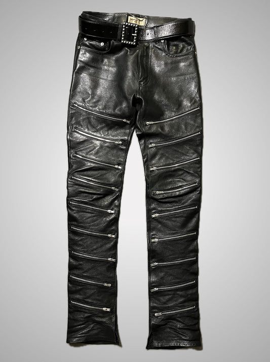 Saint Laurent Paris FW15 Multizip Lambskin Leather Pants