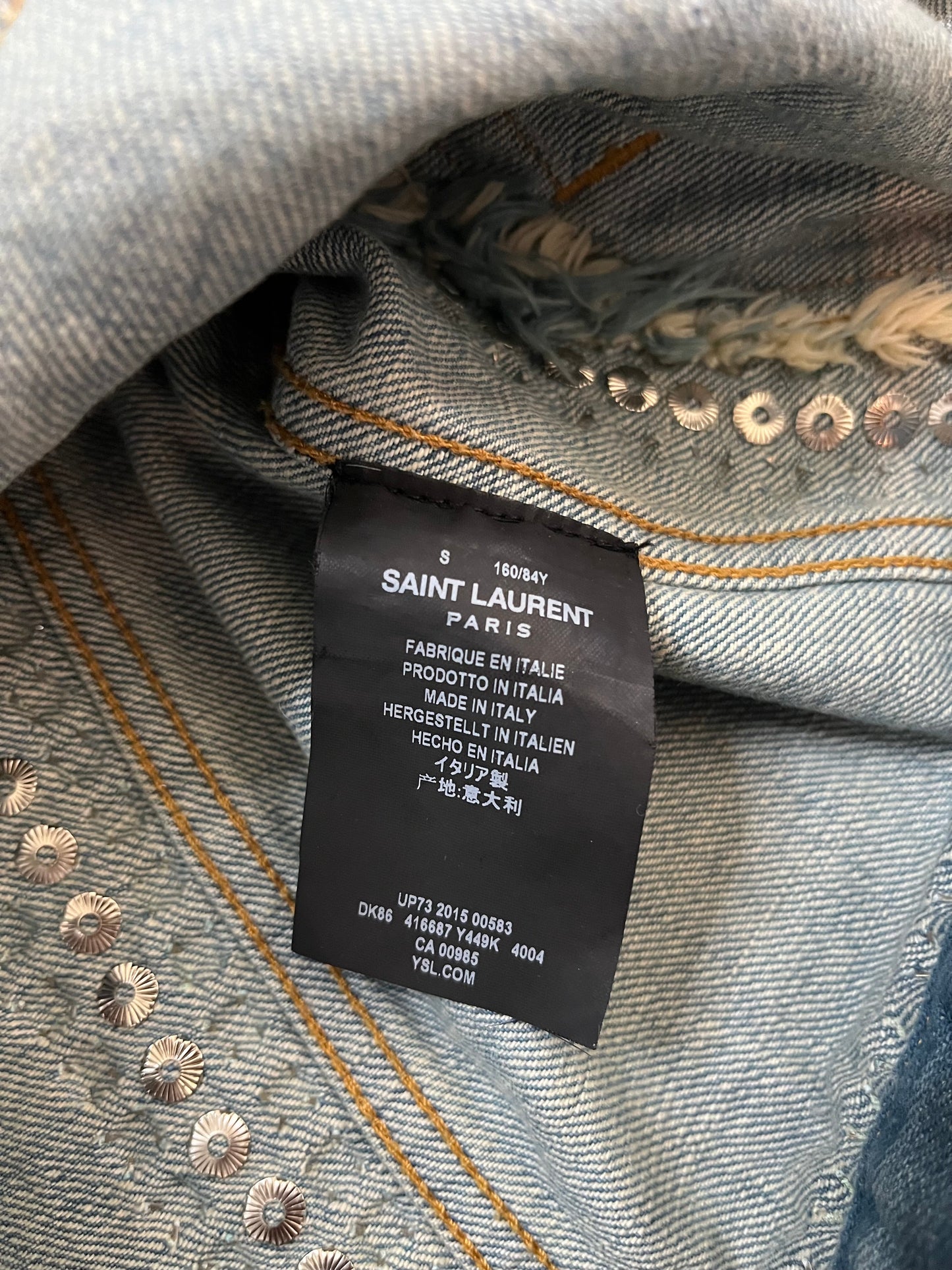 Saint Laurent Paris Studded Denim Jacket