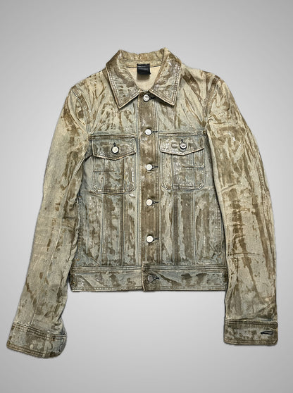 Dior Homme SS04 Strip Waxed Denim Jacket