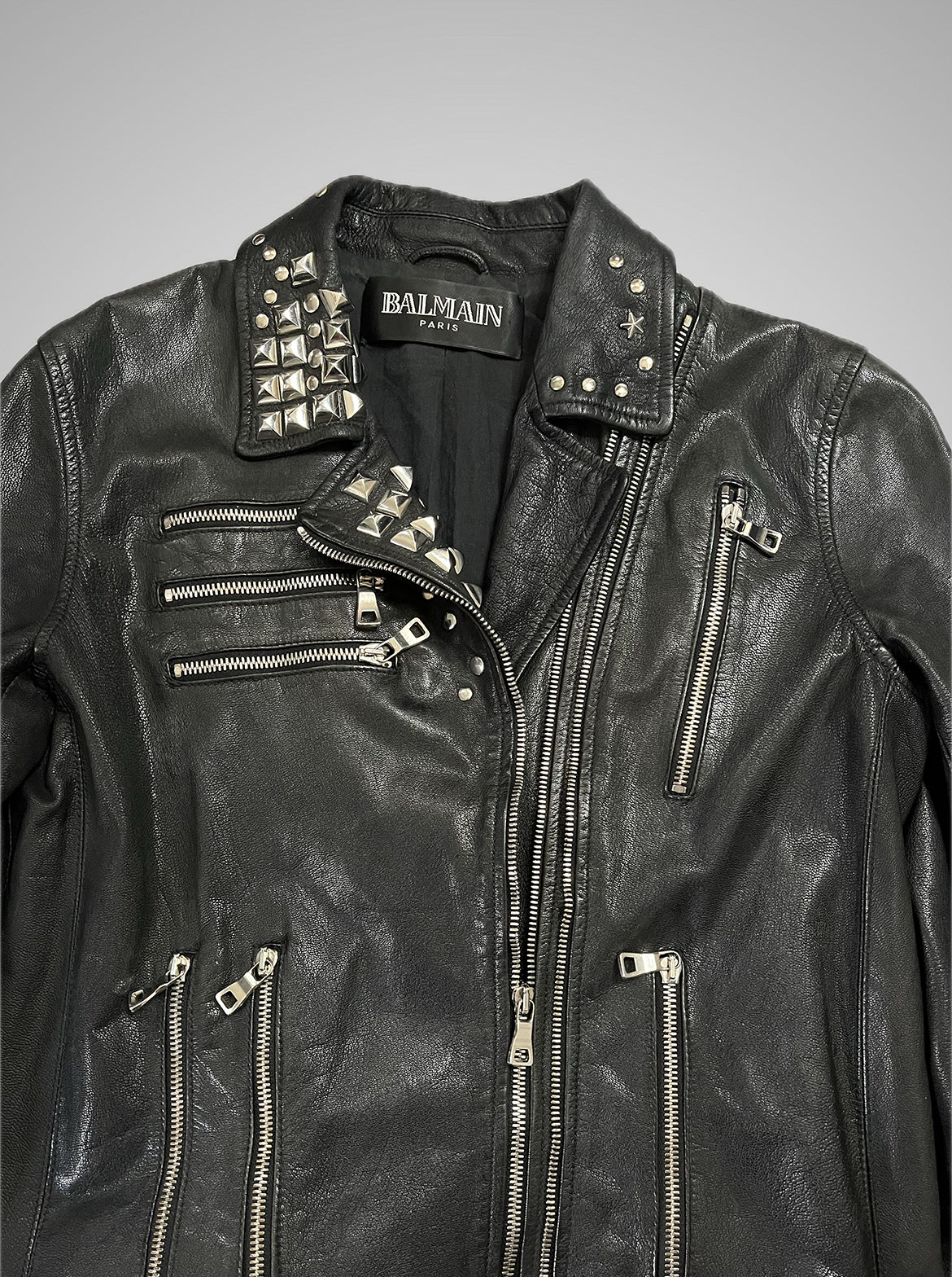 Balmain SS11 Studded Chain Leather Jacket