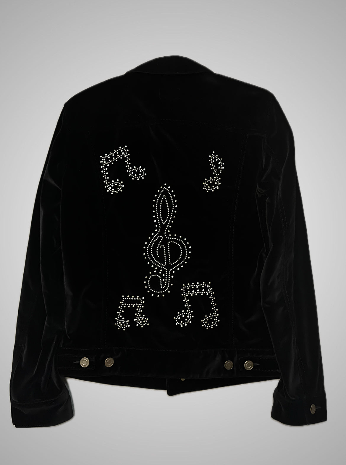 Saint Laurent Paris AW16 Velvet Music Note Jacket