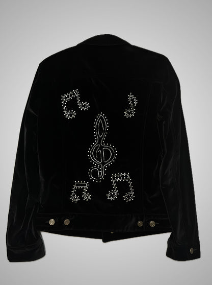 Saint Laurent Paris AW16 Velvet Music Note Jacket