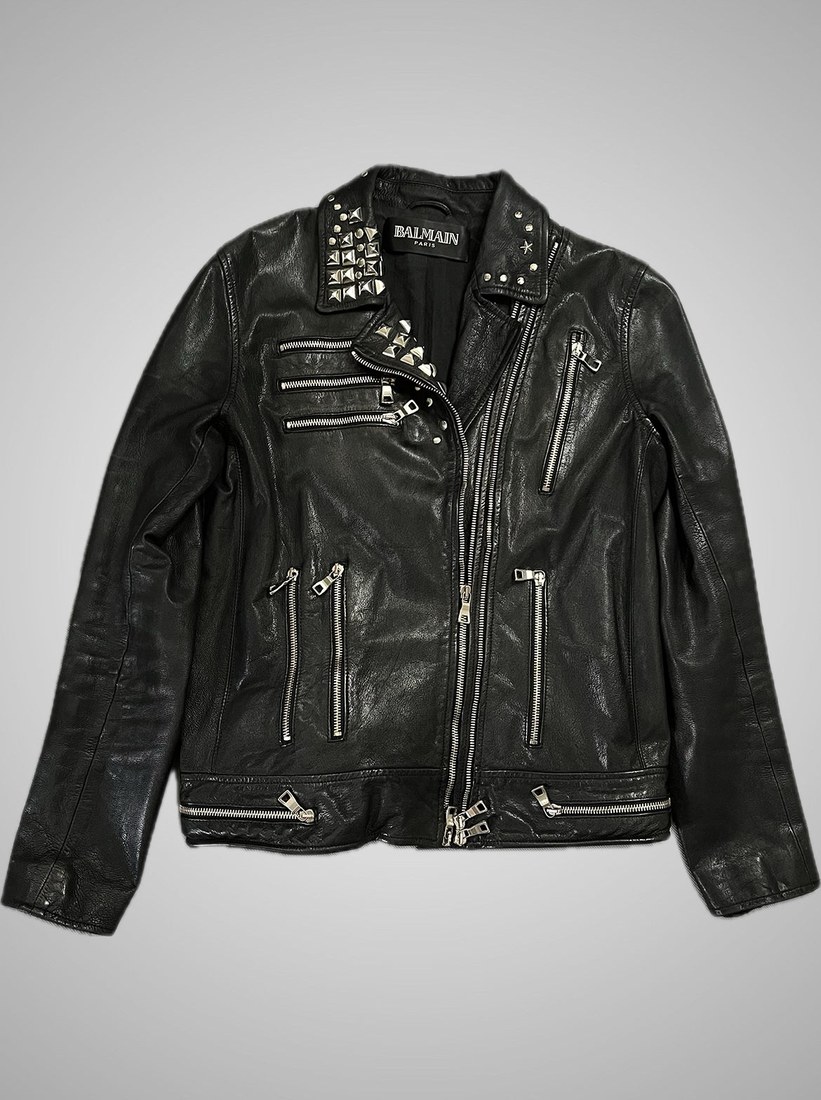 Balmain SS11 Studded Chain Leather Jacket