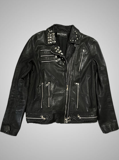 Balmain SS11 Studded Chain Leather Jacket