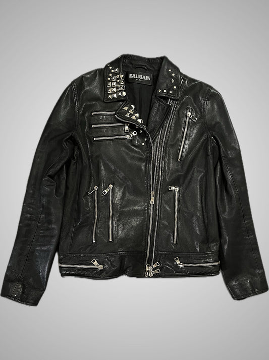 Balmain SS11 Studded Chain Leather Jacket