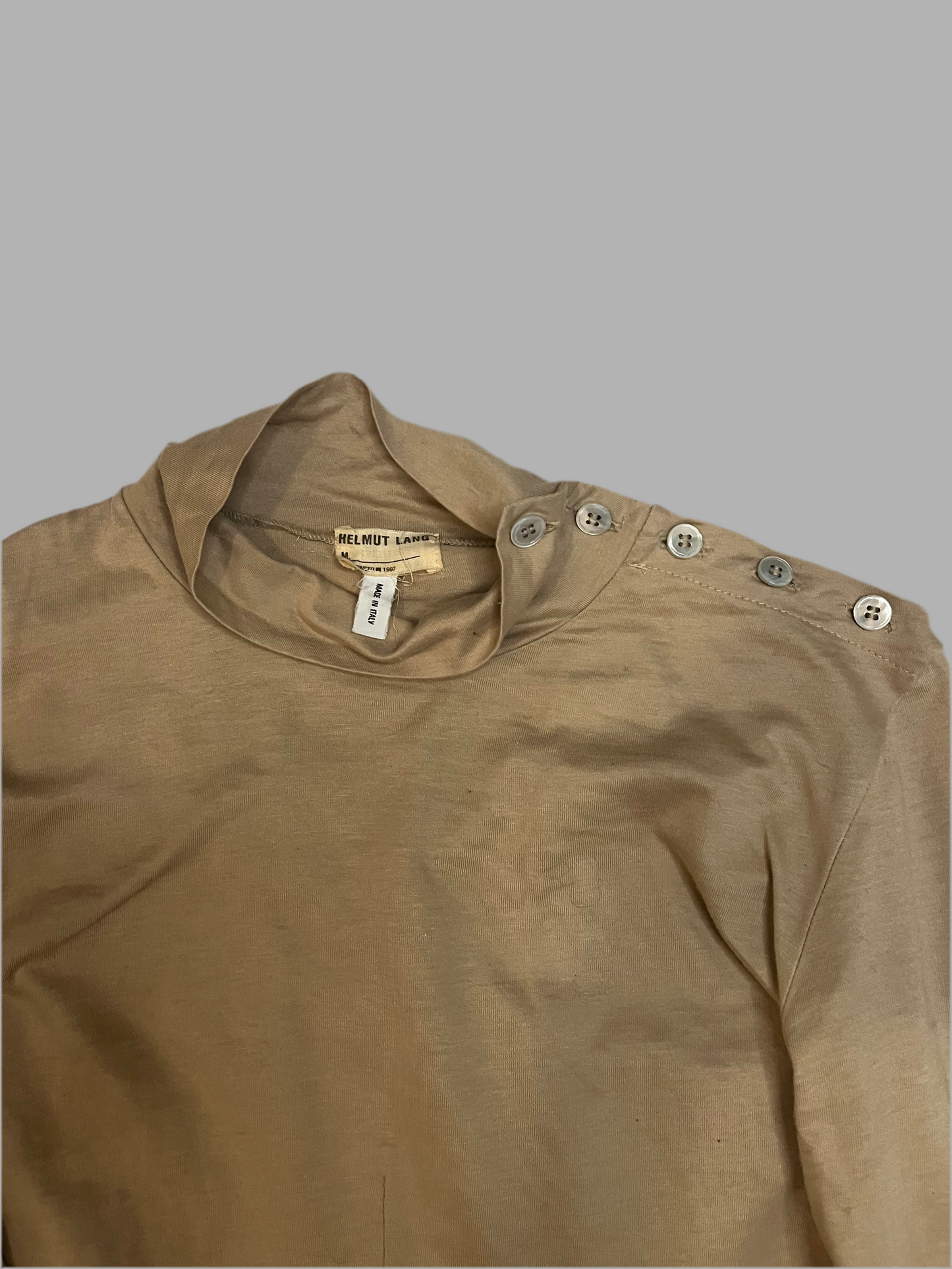 Helmut Lang AW97 Elbow Slit Button Neck Longsleeve