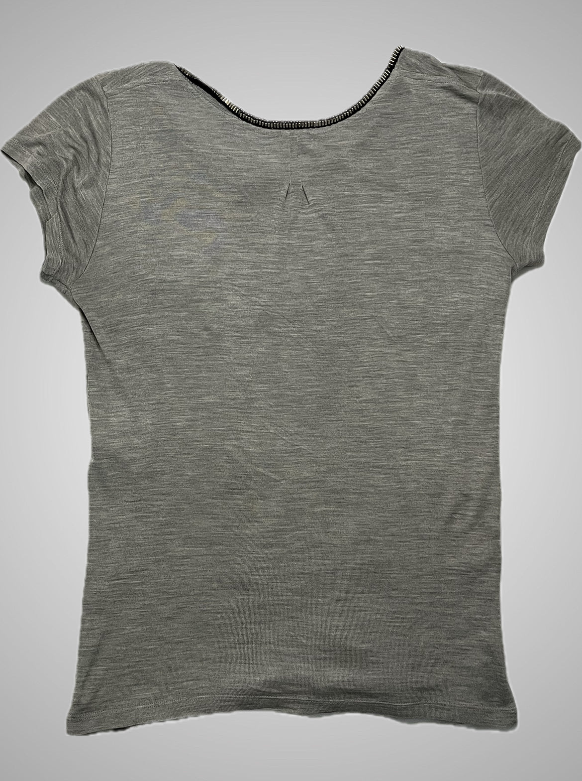 Saint Laurent Paris Studded Silk U-Neck Pocket Tee