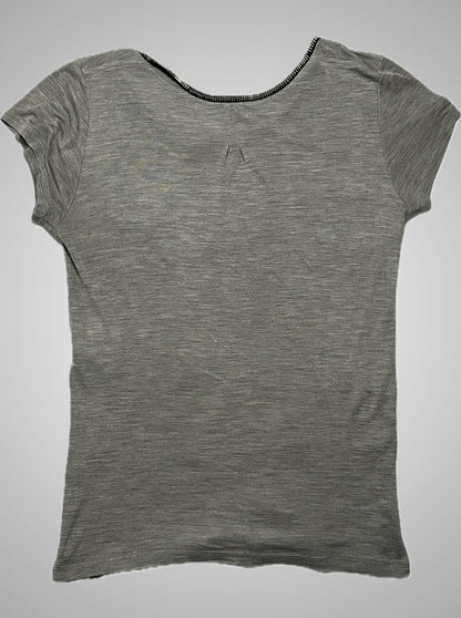 Saint Laurent Paris Studded Silk U-Neck Pocket Tee