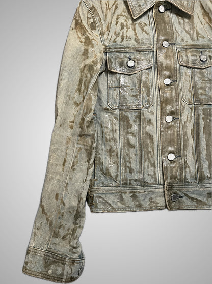 Dior Homme SS04 Strip Waxed Denim Jacket