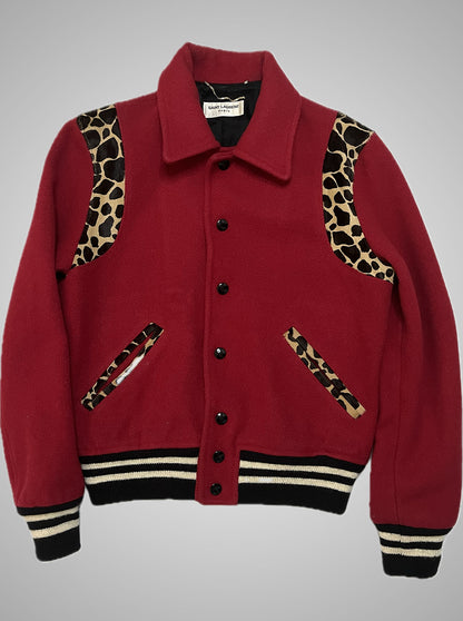 Saint Laurent Paris FW14 Leopard Red Teddy Jacket