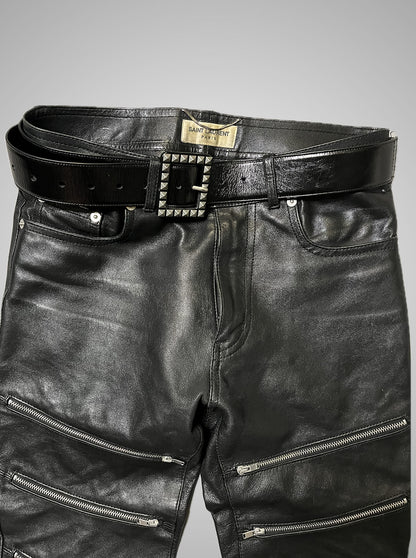 Saint Laurent Paris FW15 Multizip Lambskin Leather Pants