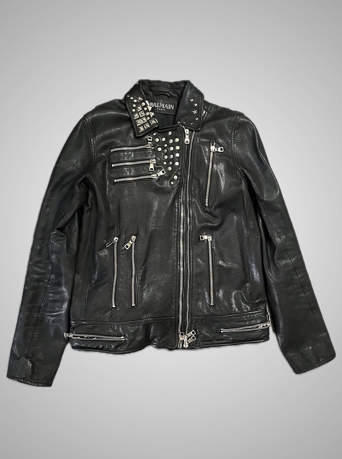 Balmain SS11 Studded Chain Leather Jacket