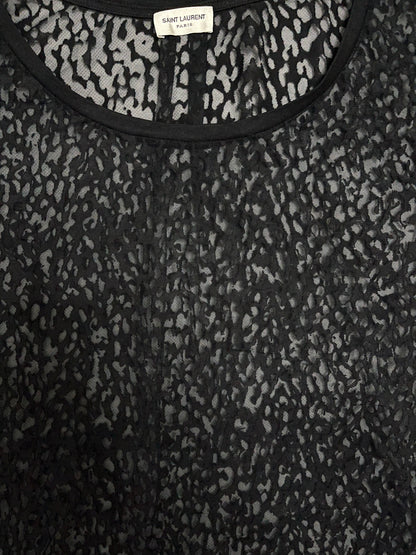 Saint Laurent Paris SS14 Sheer Babycat Tee
