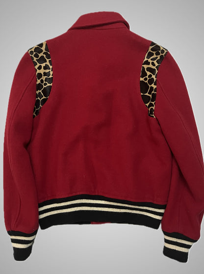Saint Laurent Paris FW14 Leopard Red Teddy Jacket