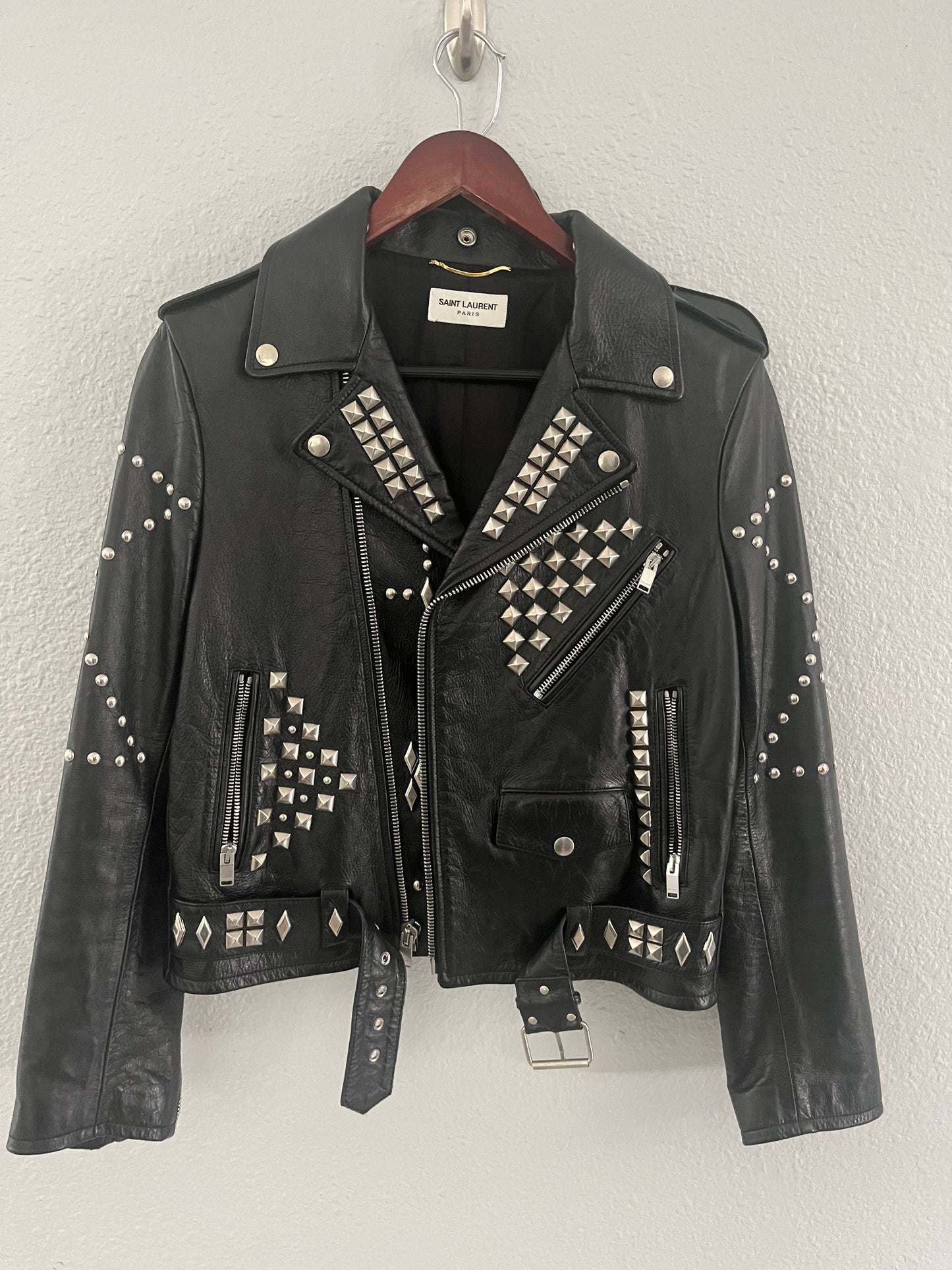 Saint Laurent Paris FW16 "Palladium" Studded Leather Jacket