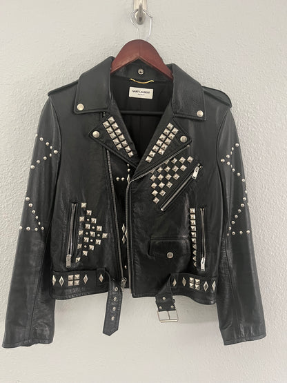 Saint Laurent Paris FW16 "Palladium" Studded Leather Jacket