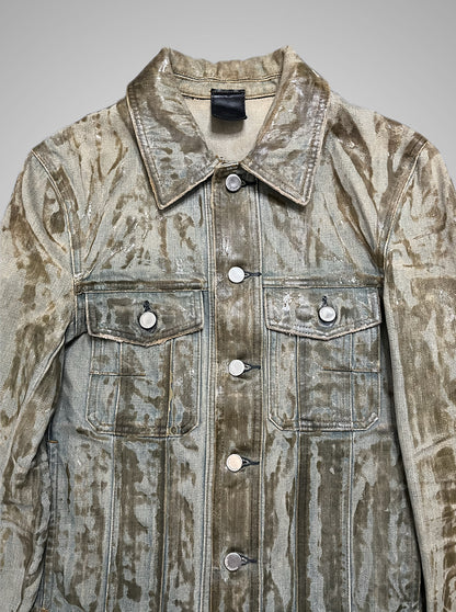Dior Homme SS04 Strip Waxed Denim Jacket