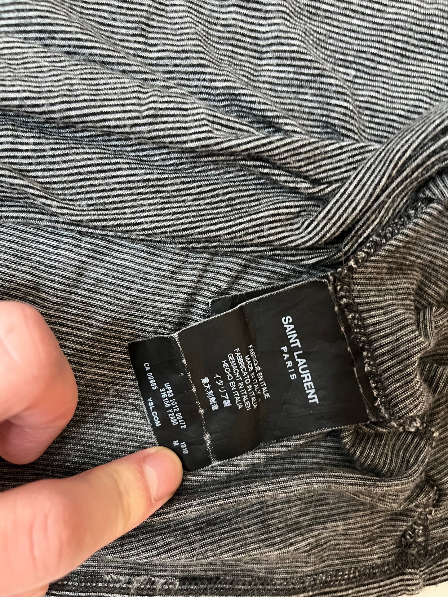 Saint Laurent Paris SS13 Rayon Striped V-neck