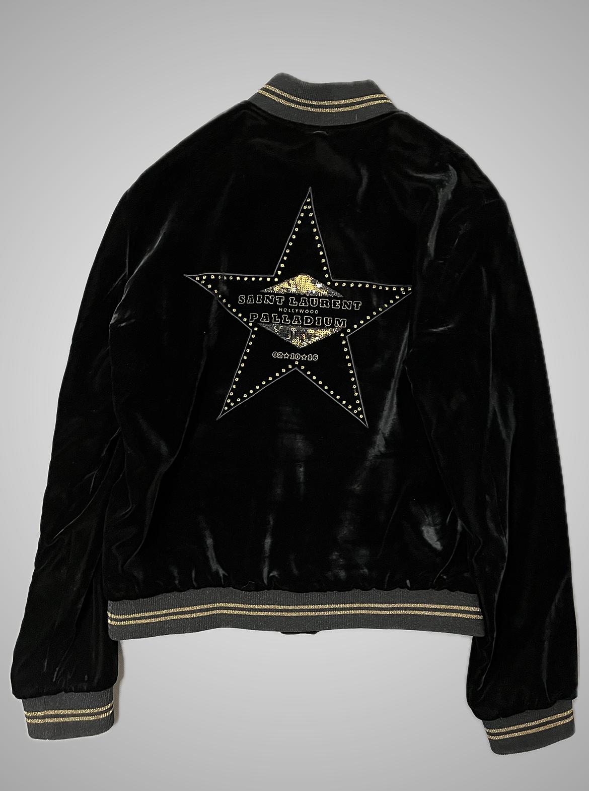 Saint Laurent Paris FW16 “Palladium” Satin Teddy Jacket