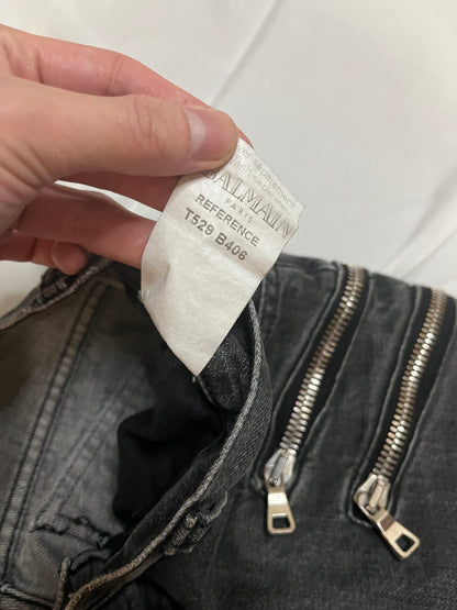Balmain 2010 6-zip Biker Denim