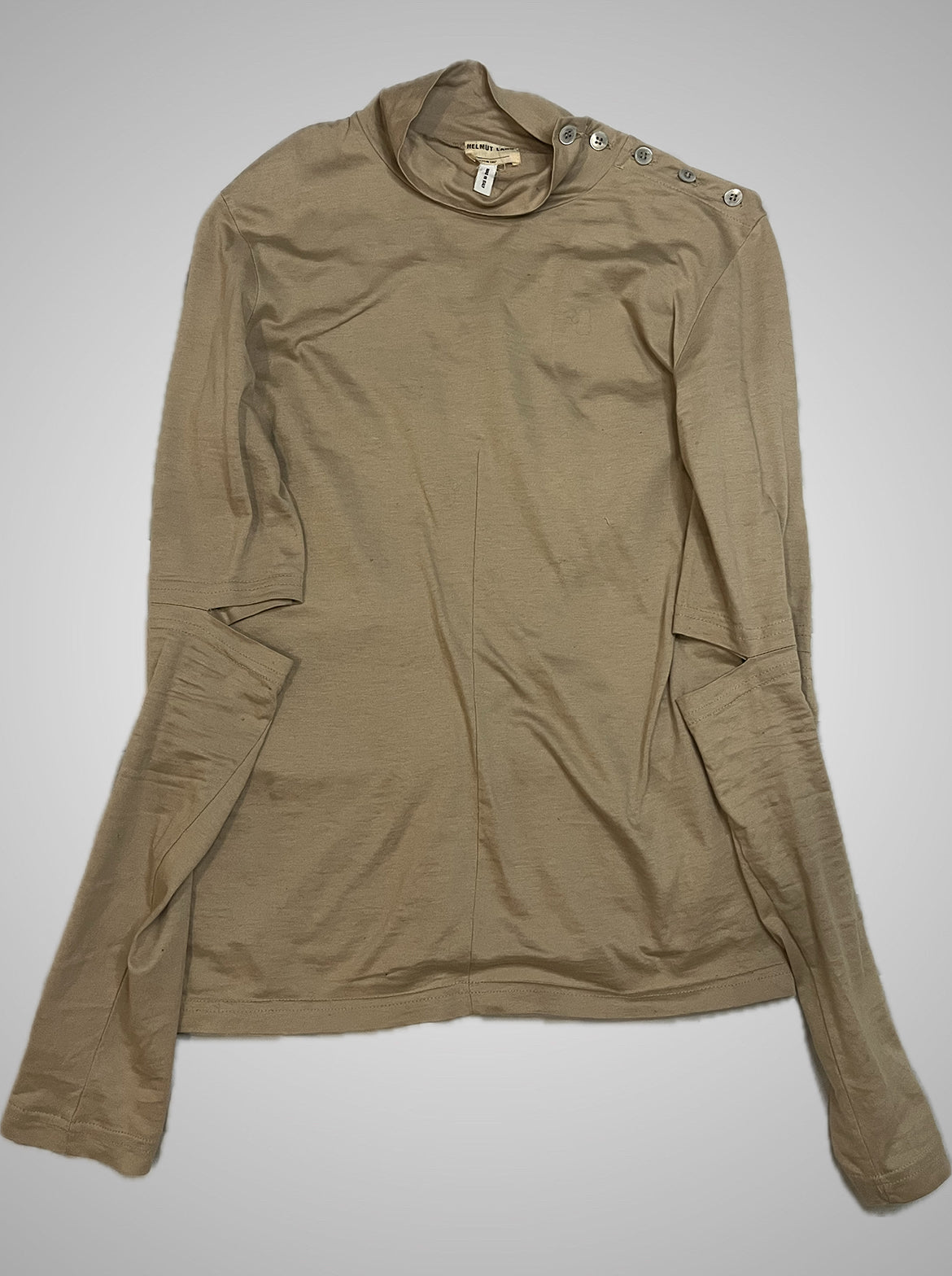 Helmut Lang AW97 Elbow Slit Button Neck Longsleeve