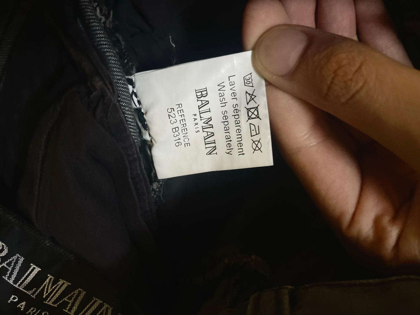 Balmain 8-Zip Moto Denim