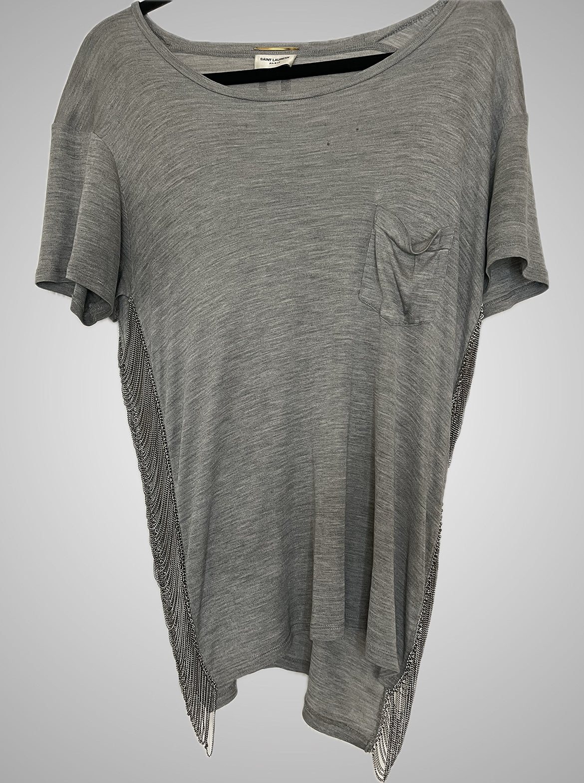 Saint Laurent SS14 Side Chain Silk Tee