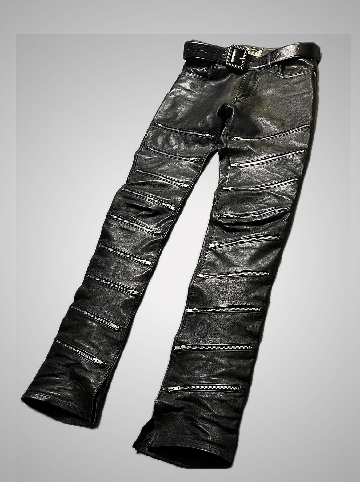 Saint Laurent Paris FW15 Multizip Lambskin Leather Pants