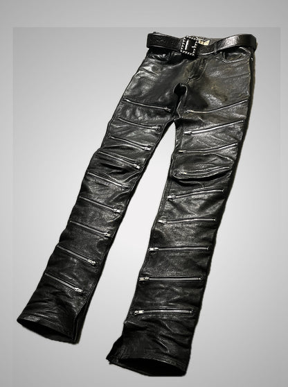 Saint Laurent Paris FW15 Multizip Lambskin Leather Pants