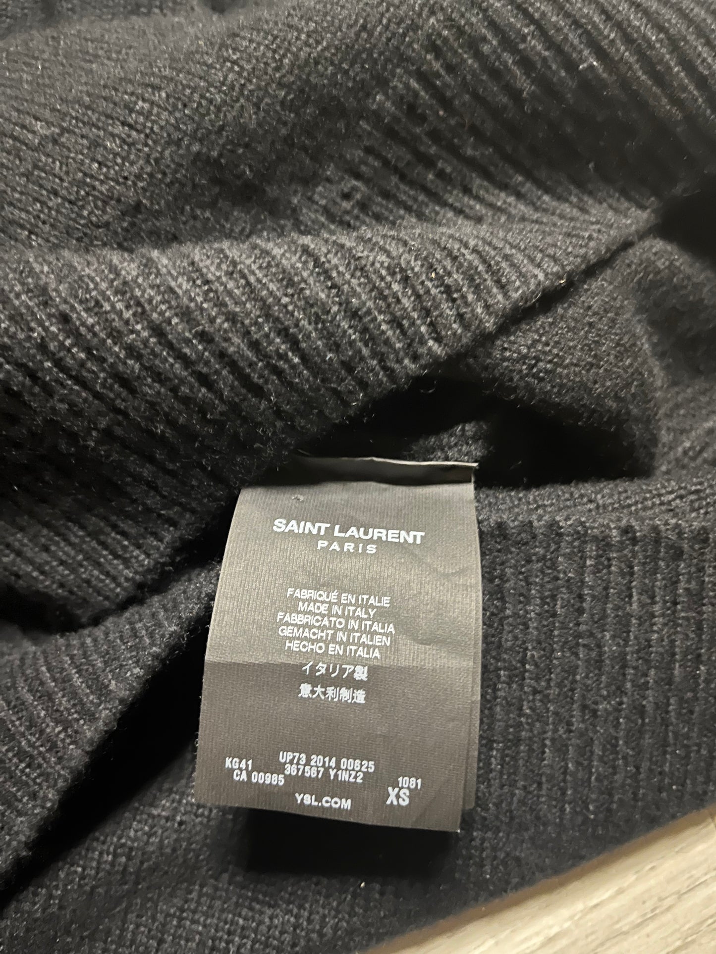 Saint Laurent Paris SS15 Studded Cashmere V-neck sweater