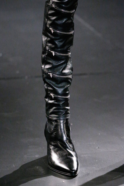 Saint Laurent Paris FW15 Multizip Lambskin Leather Pants