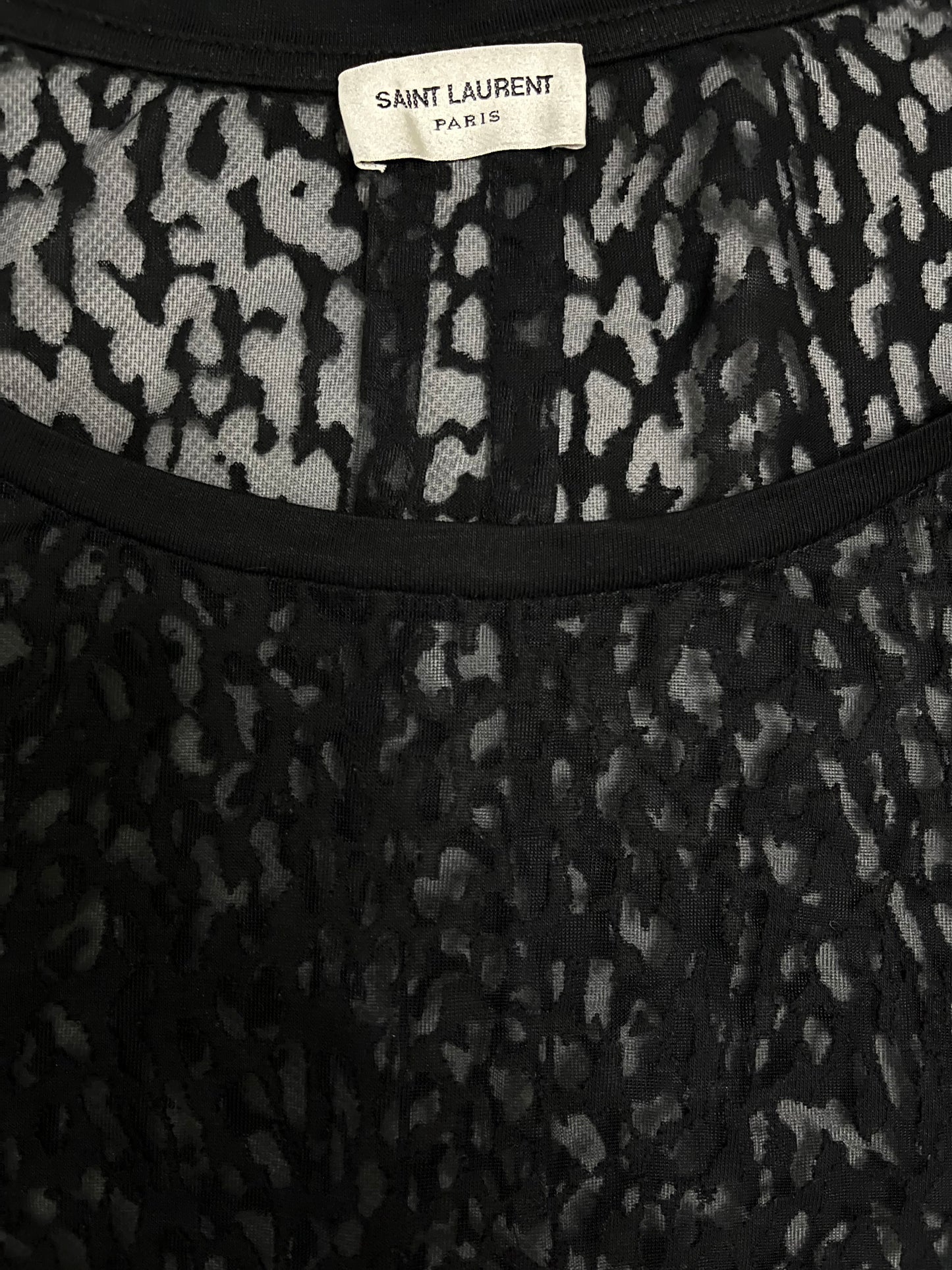 Saint Laurent Paris SS14 Sheer Babycat Tee